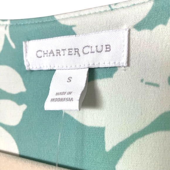 Charter Club Seafoam and White Floral Midi Dress, S - Picture 5 of 7
